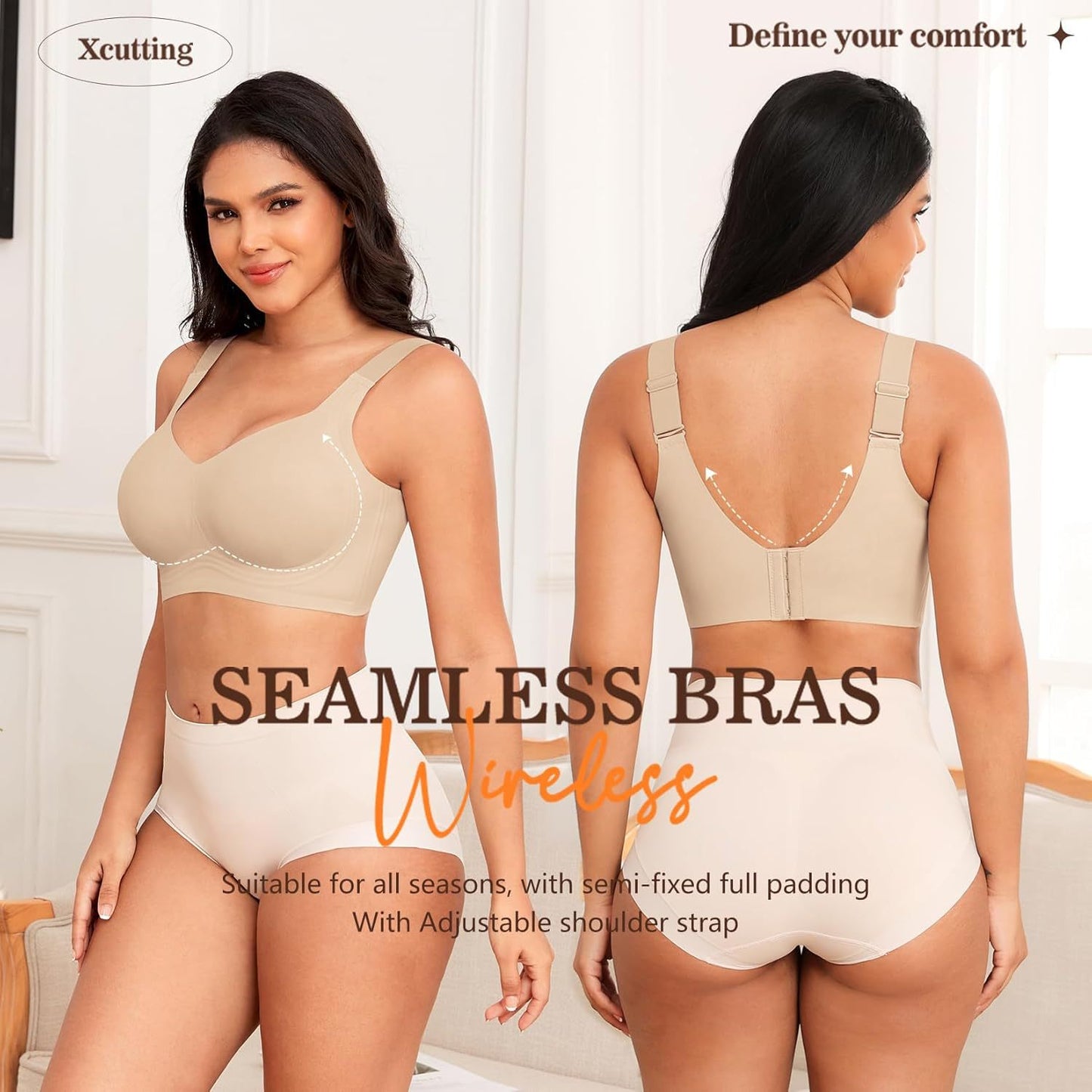 Xcutting Women Wirefree Bras For Women Full Coverage No Unde - deyday
