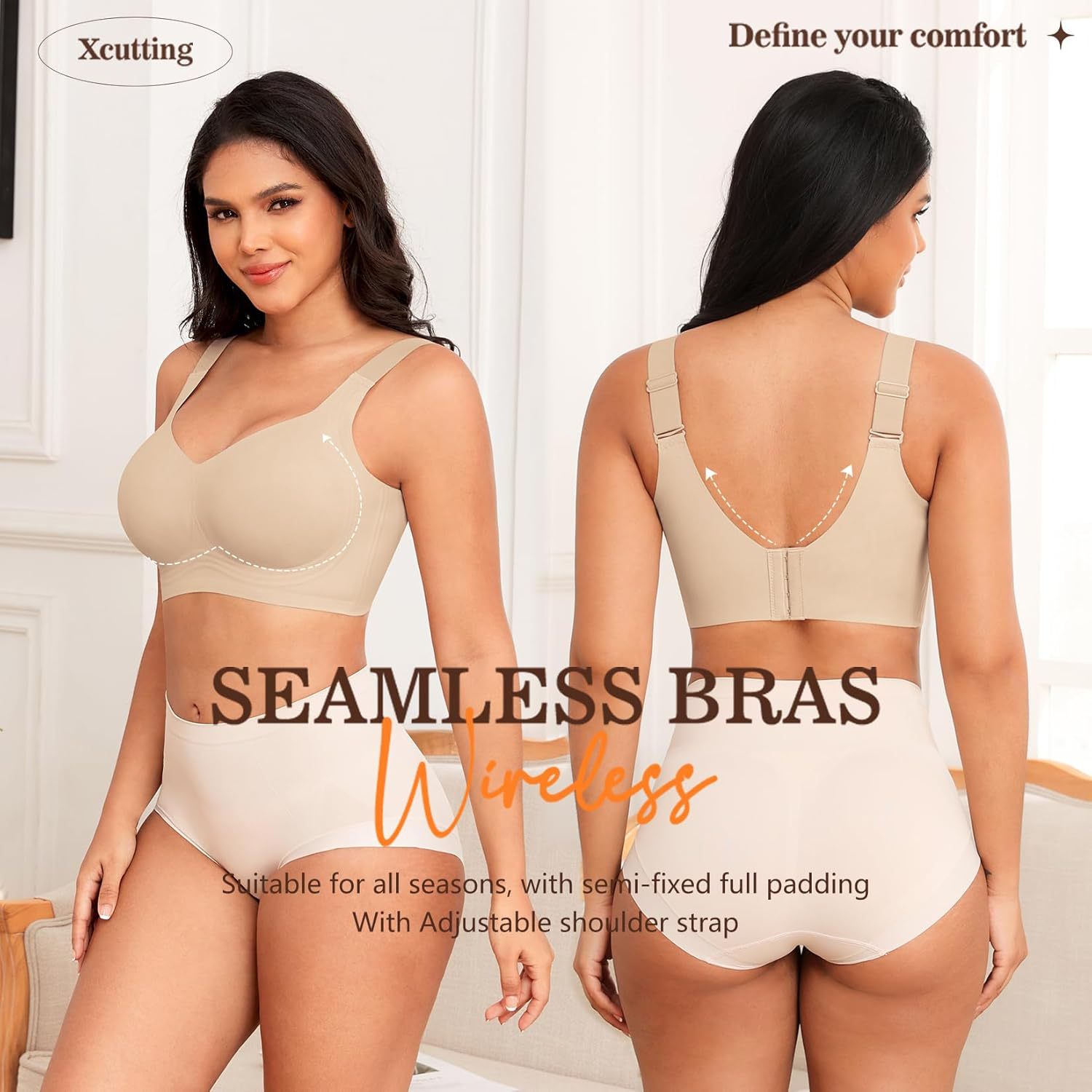 Xcutting Women Wirefree Bras For Women Full Coverage No Unde - deyday