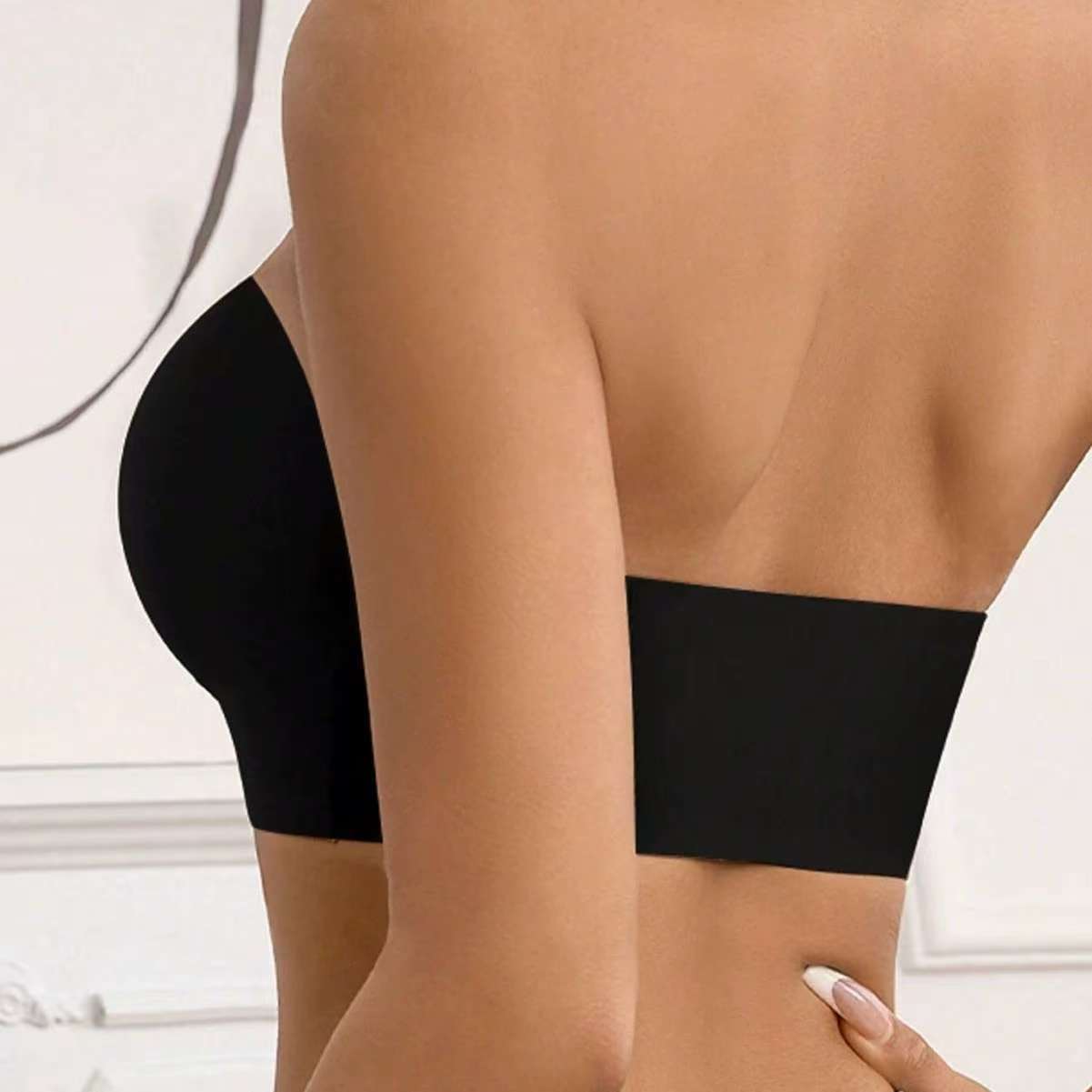 Oblique Shoulder Hollow-out Lace Band Chest Pad Naked Women Sense Seamless Bras - deyday