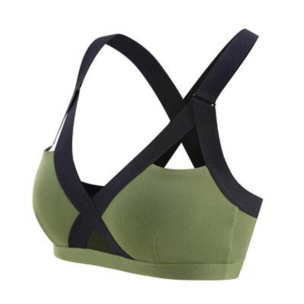 Shock-resistant underwire sports bra running stretch