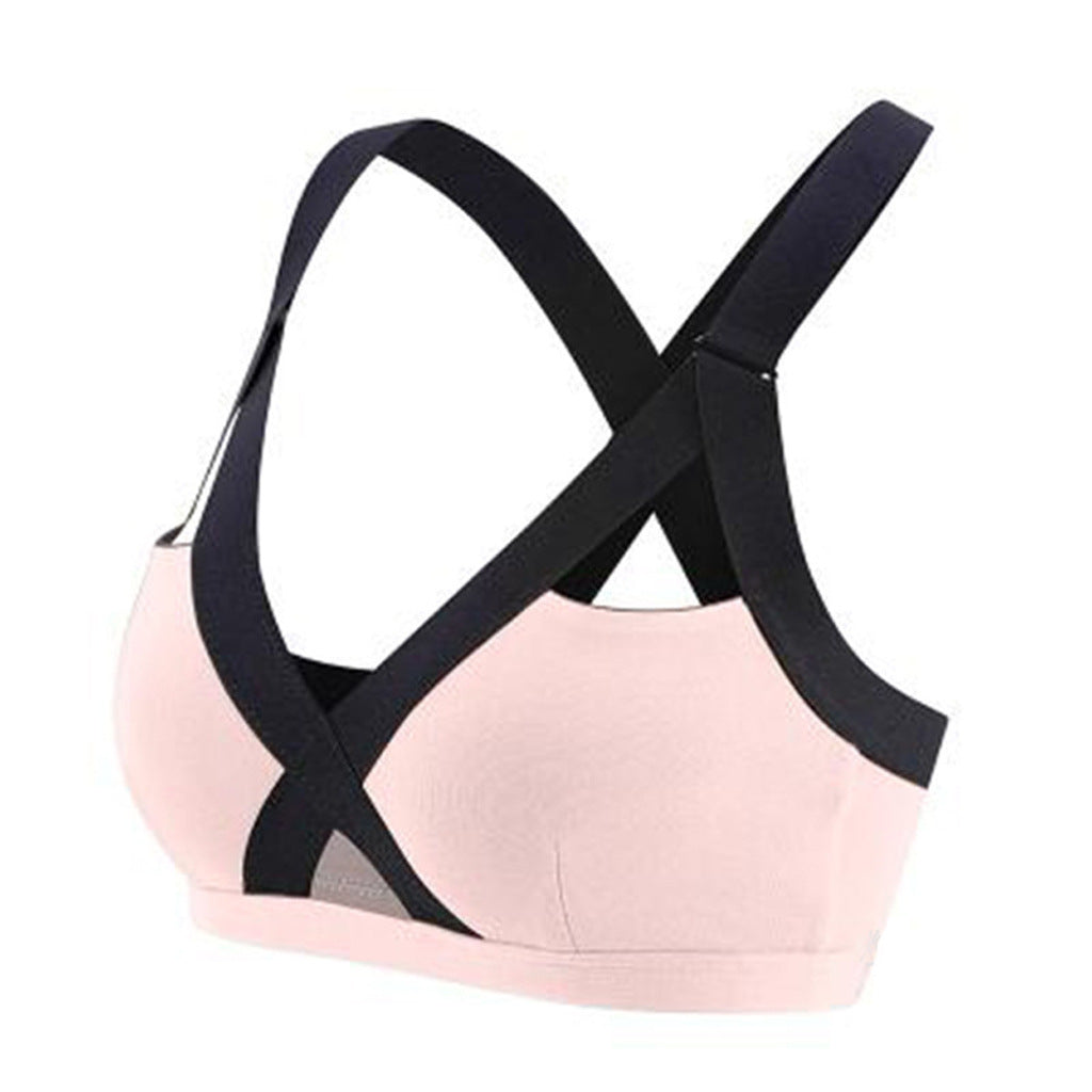 Shock-resistant underwire sports bra running stretch