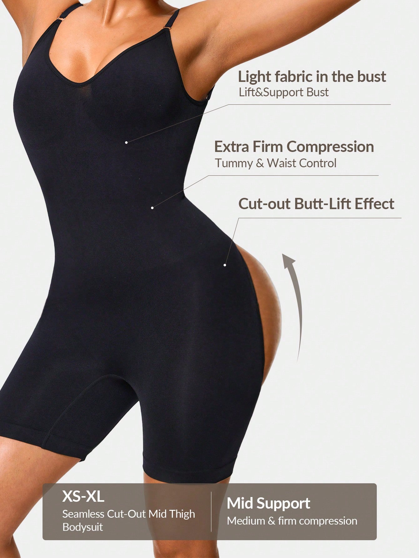 Strapless Cut-Out Mid Thigh Bodysuit - Tummy & Waist Control Shapewear With Butt-Lift Effect - deyday
