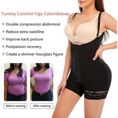 7206 Four-breasted Mesh Tummy Control Body Suit