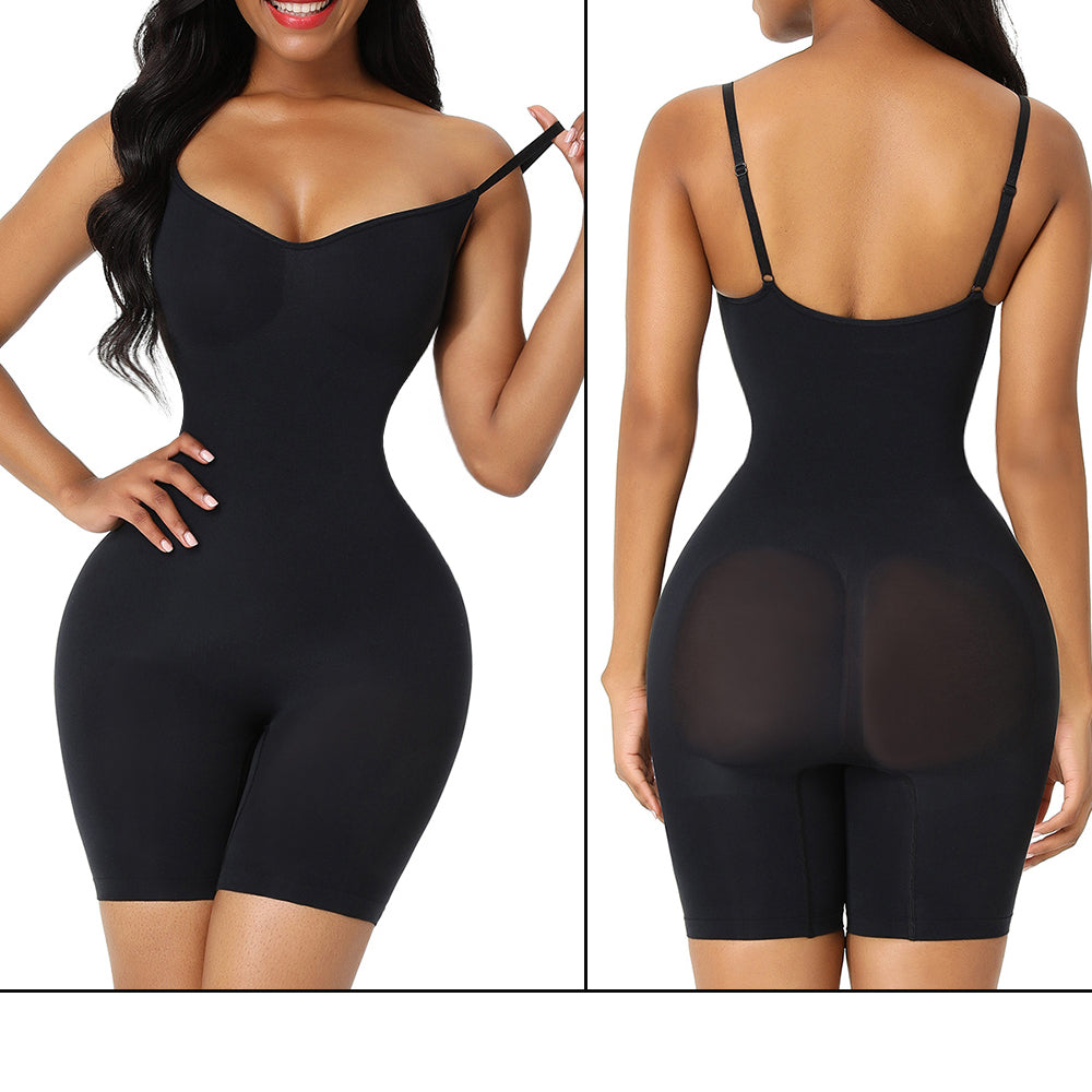 Women's Seamless Body Shaping Bodysuit Thin Elastic Body Shaping Bodysuit Wholesale Tight Tummy Tummy in black color.