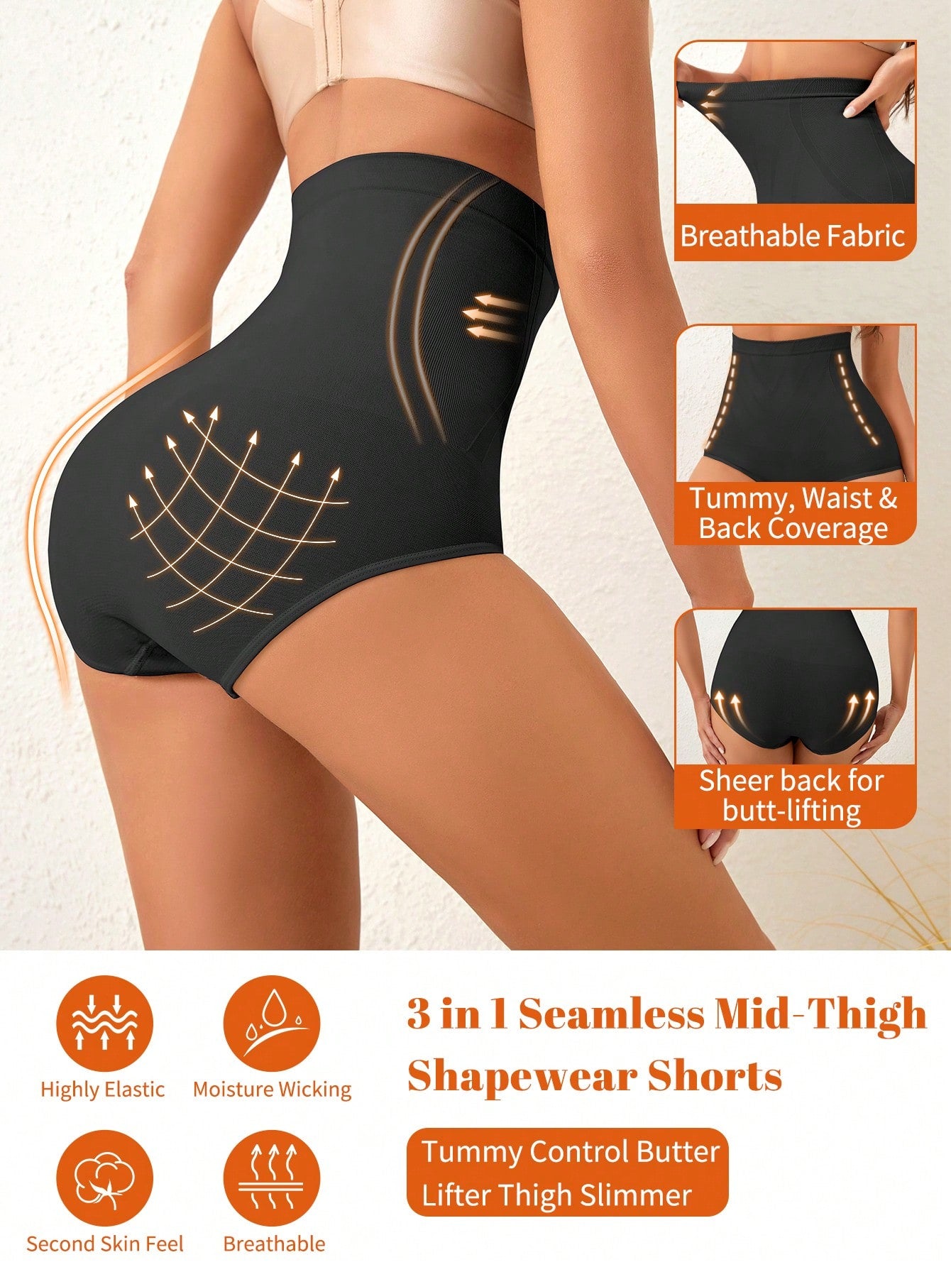 High-Waisted Shapewear Shorts For Women Full Body Slimming Tummy Control Hide Love Handles Butt Lifter