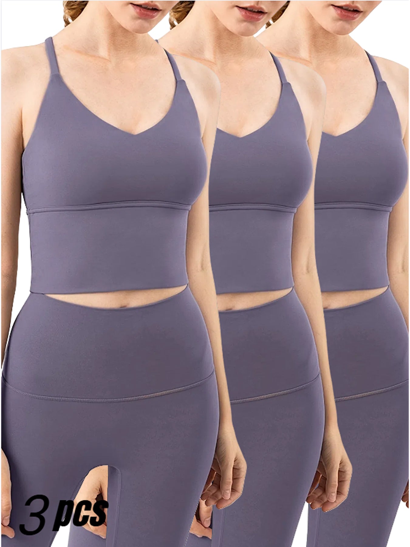 3-Pack High-Quality Yoga Bras, Supportive And Shockproof