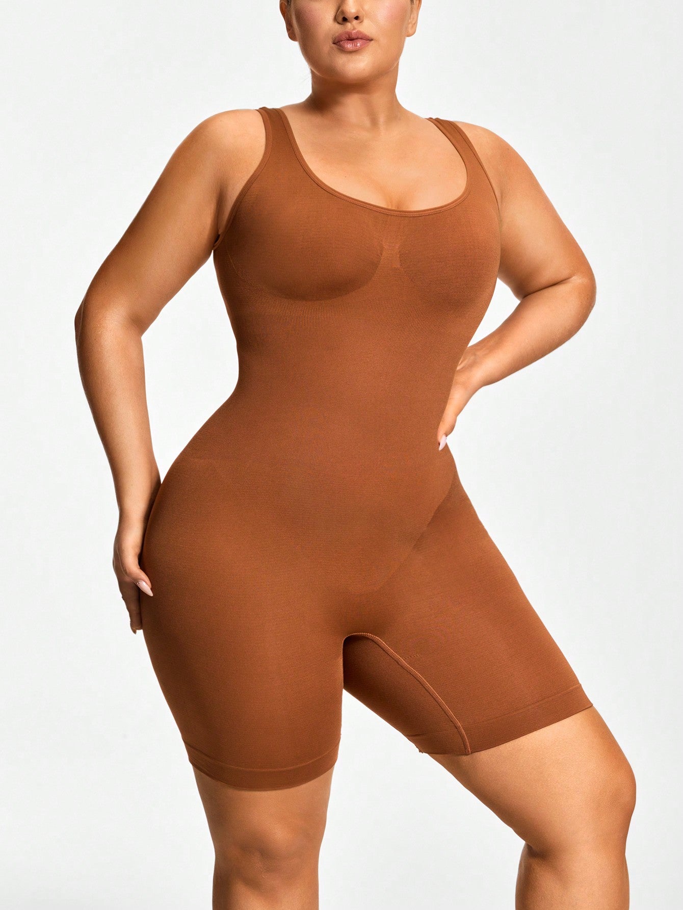 Full Body Shaper Bodysuit For Women - Seamless Tummy Control & Butt Lift Mid-Thigh Shapewear