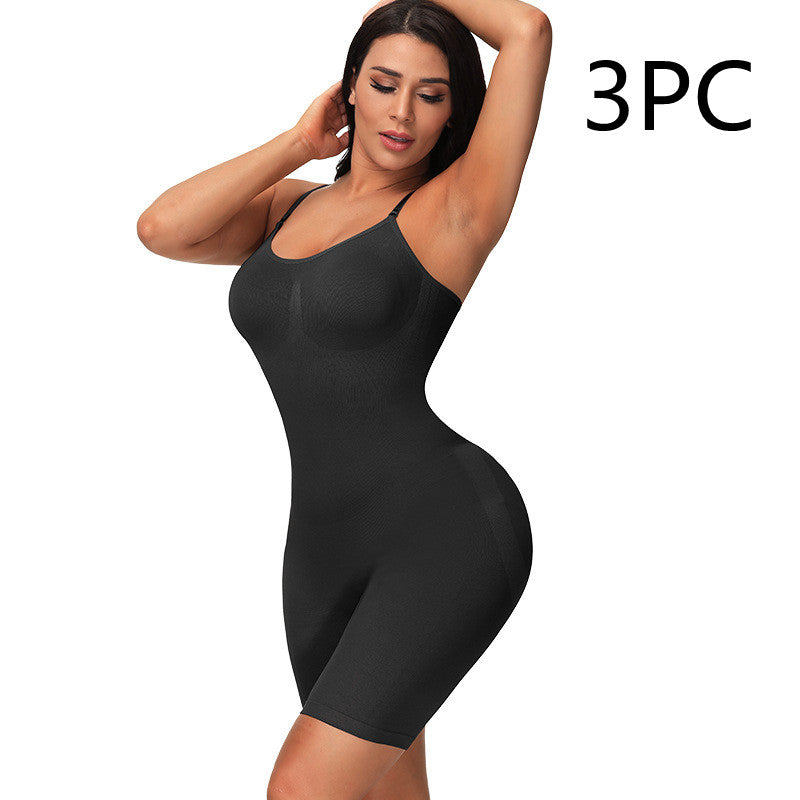 Women's Seamless Body Shaping Bodysuit Thin Elastic Body Shaping Bodysuit Wholesale Tight Tummy Tummy in black