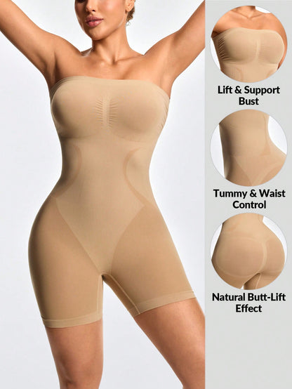 Women's Firm Control Strapless Bodysuit - Bust Support & Tummy Butt Contour - deyday