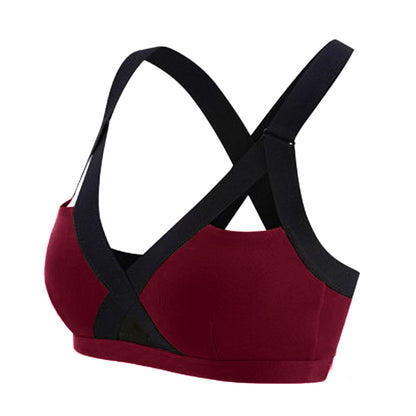 Shock-resistant underwire sports bra running stretch