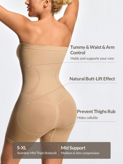 Women's Firm Control Strapless Bodysuit - Bust Support & Tummy Butt Contour - deyday