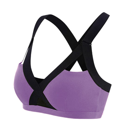 Shock-resistant underwire sports bra running stretch