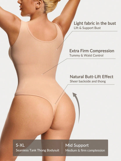 Women's Firm Control Tank Bodysuit - Bust Support & Tummy Butt Contour - deyday