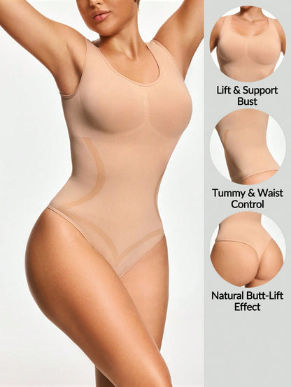Women's Firm Control Tank Bodysuit - Bust Support & Tummy Butt Contour - deyday