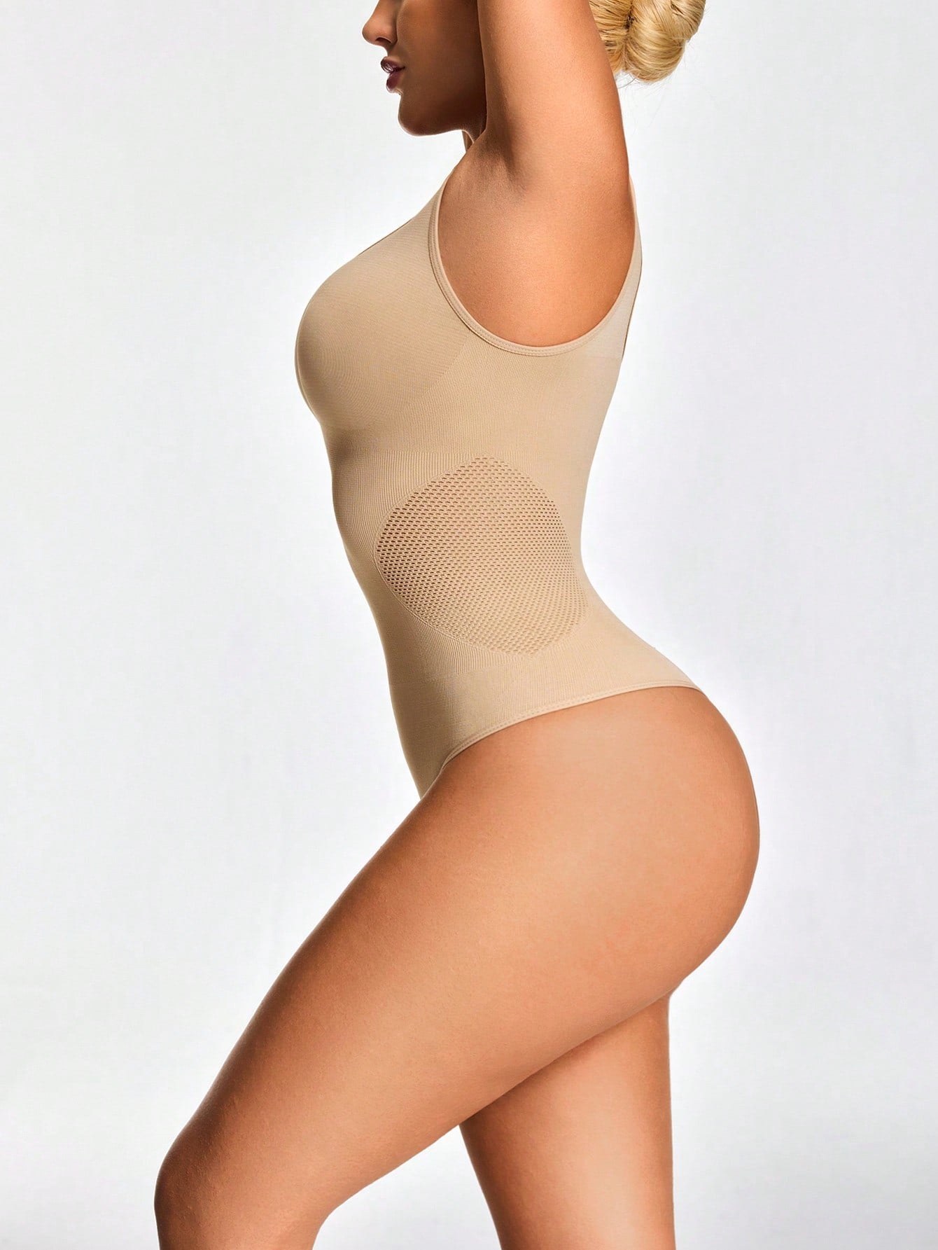 Women's Tank Top Shapewear Bodysuit - Tummy Waist Back Control With Butt-Lift Sheer Back - deyday