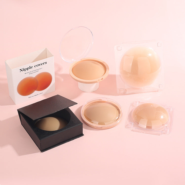 European And American Style Non-adhesive Self-adhesive Solid Chest Paste Invisible Seamless Nipple Coverage Silicone