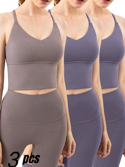 3-Pack High-Quality Yoga Bras, Supportive And Shockproof